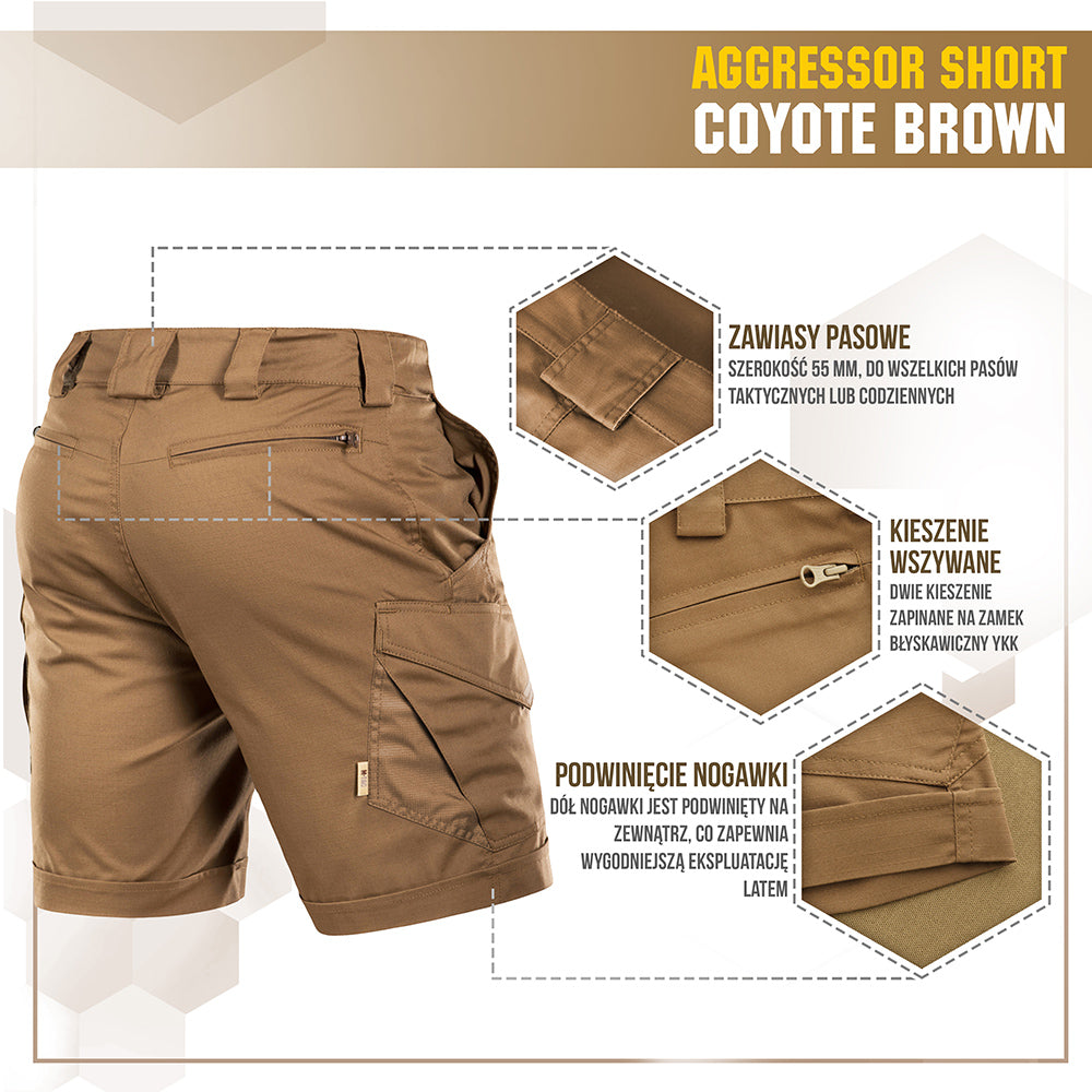 M-Tac Spodenki Aggressor Short Coyote Brown S