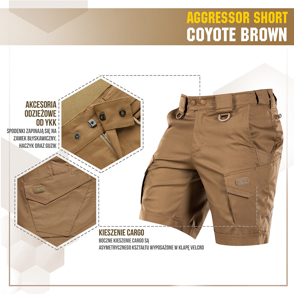 M-Tac Spodenki Aggressor Short Coyote Brown S