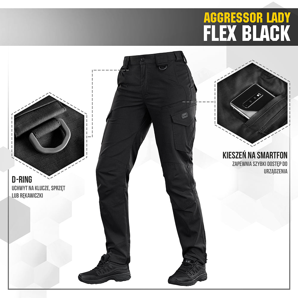 M-Tac Spodnie Aggressor Lady Flex Black 24/30