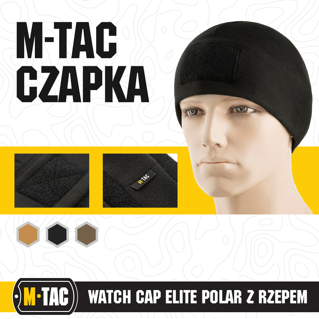 M-Tac czapka Watch Cap Elite polar (270g/m2) z rzepem Black L