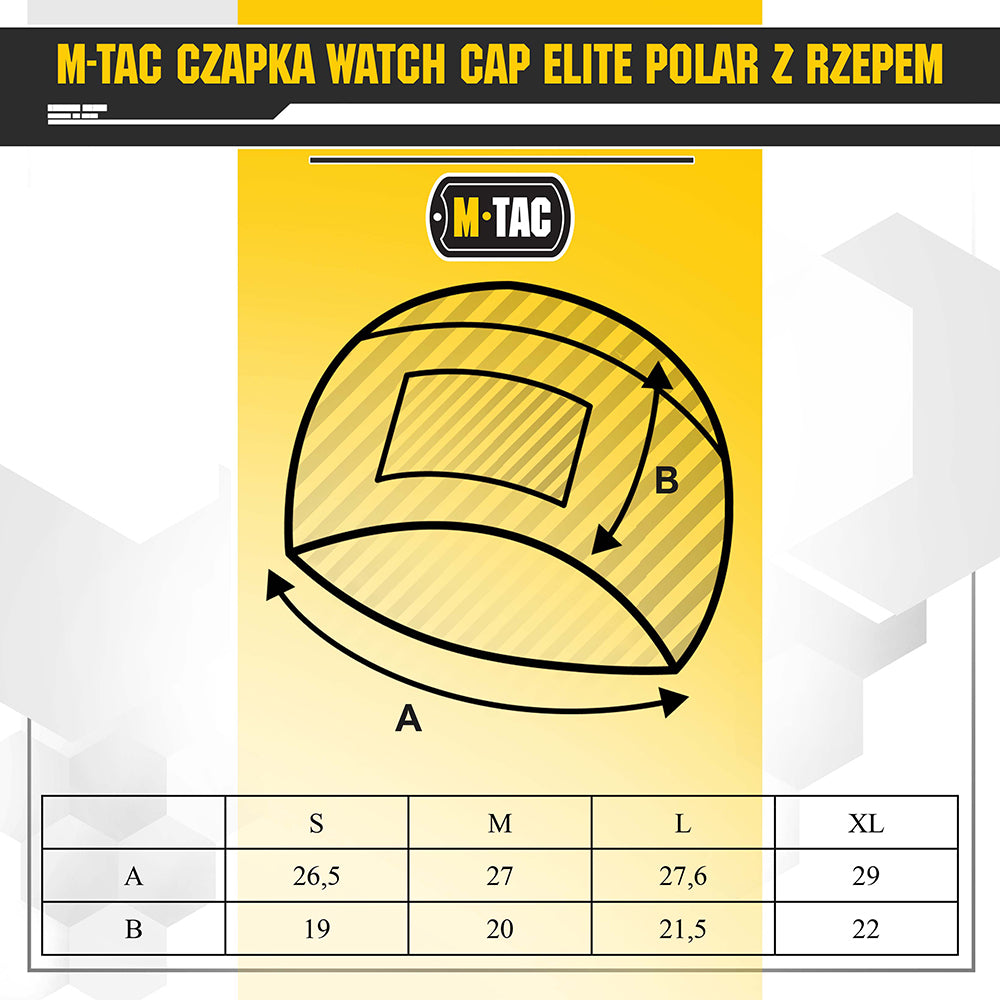 M-Tac czapka Watch Cap Elite polar (270g/m2) z rzepem Black L