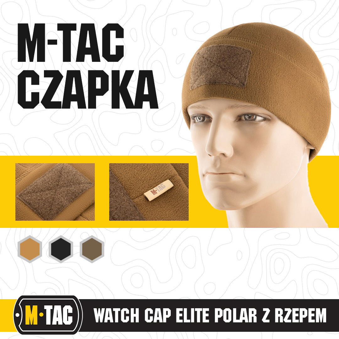 M-Tac czapka Watch Cap Elite polar (270g/m2) z rzepem Black L