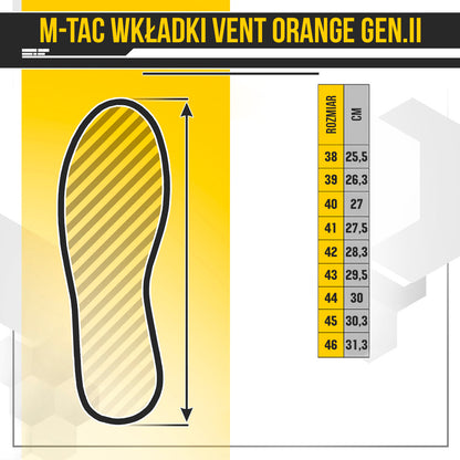 M-Tac Wkladki Obuwia Vent Orange Gen.II